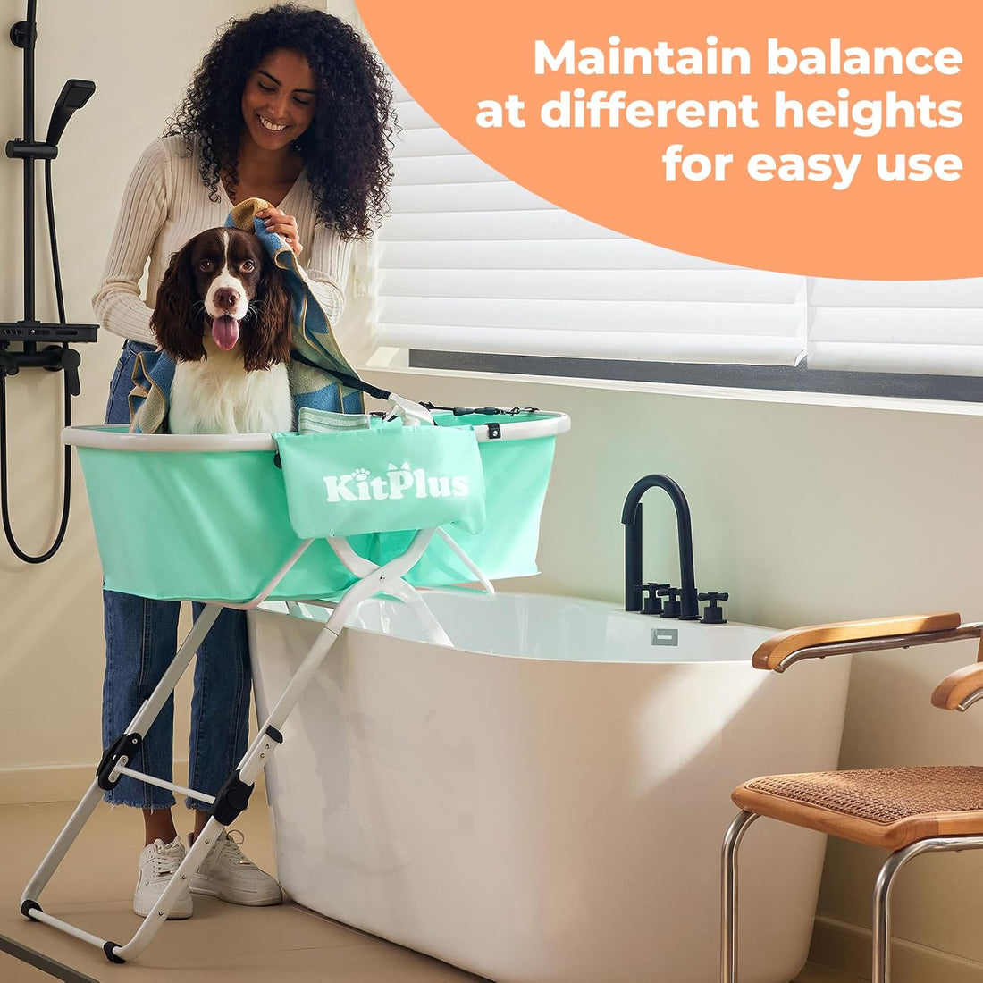 KITPLUS Portable Dog Bathtub