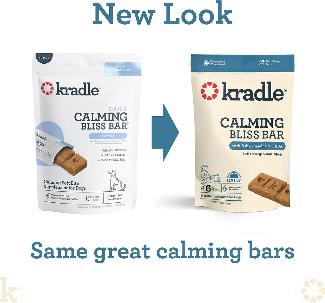 Kradle Bliss Bars for Dogs - Peanut Butter Flavored Calming