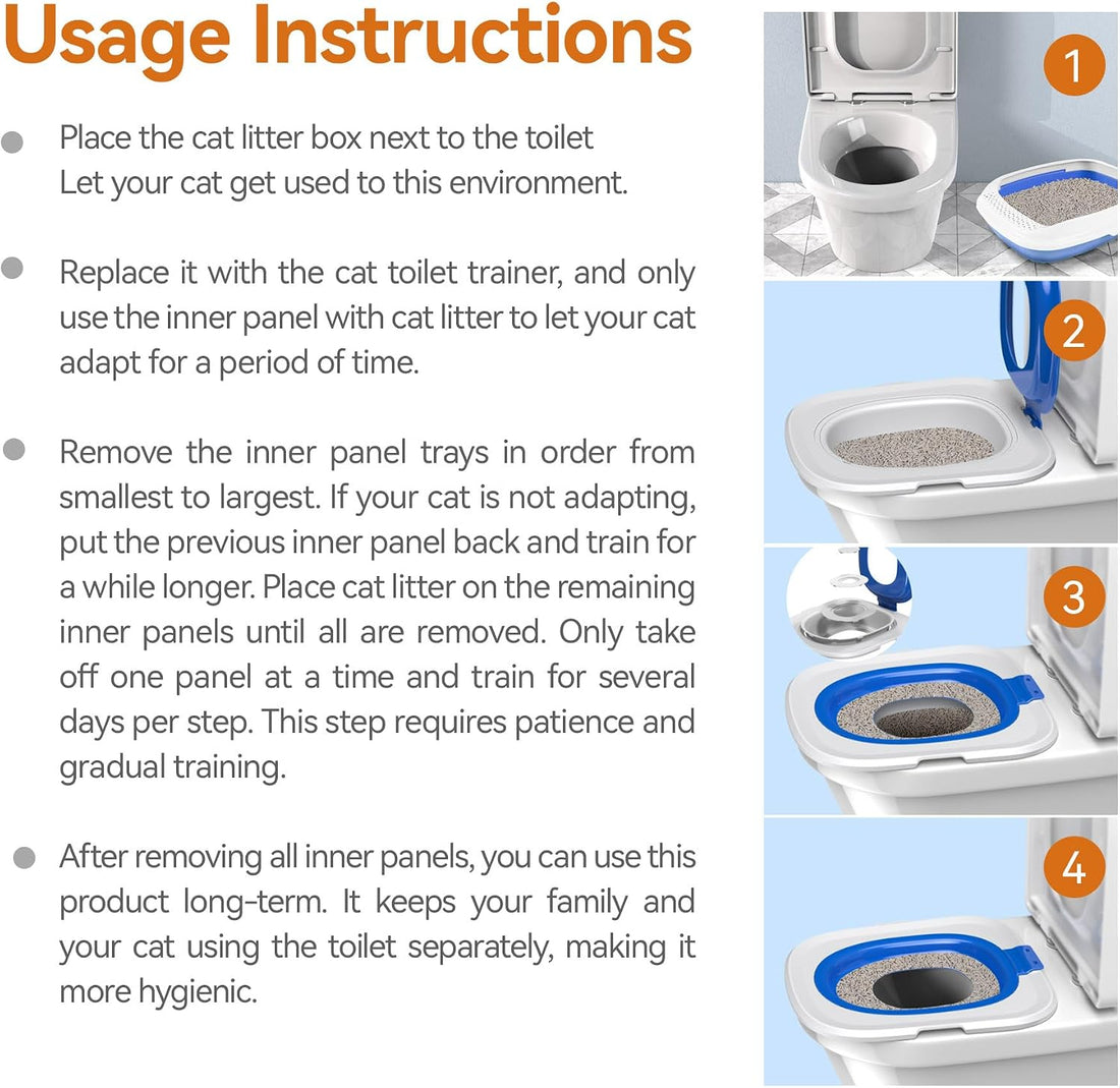 Cat Toilet Trainer Kit | Cat Potty Training Kit Toilet Box Grey
