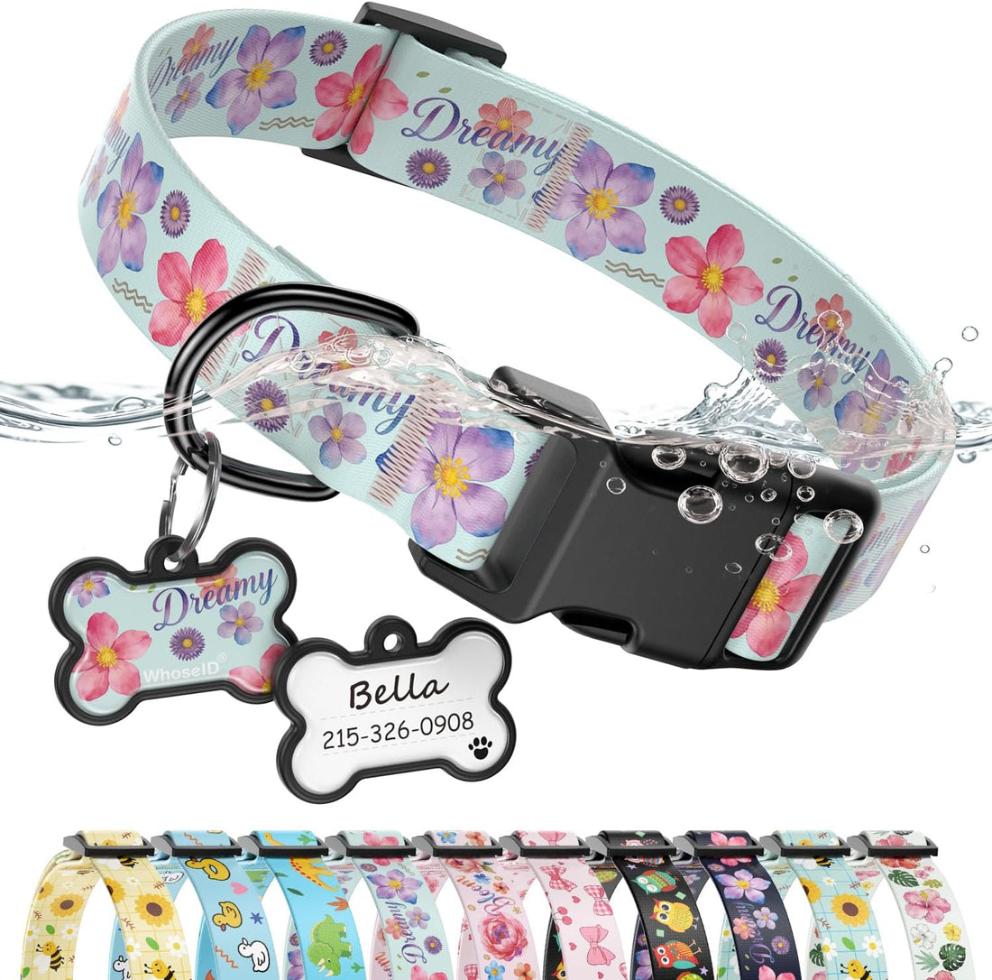 Personalized Dog Collar and Dog Tag Set,Comfortable for Small Medium