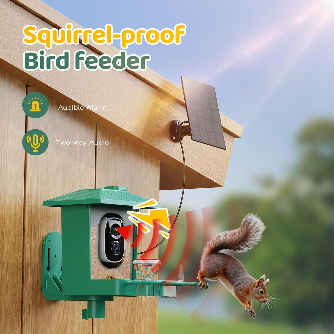 Bird Feeder with Camera Outdoor Solar