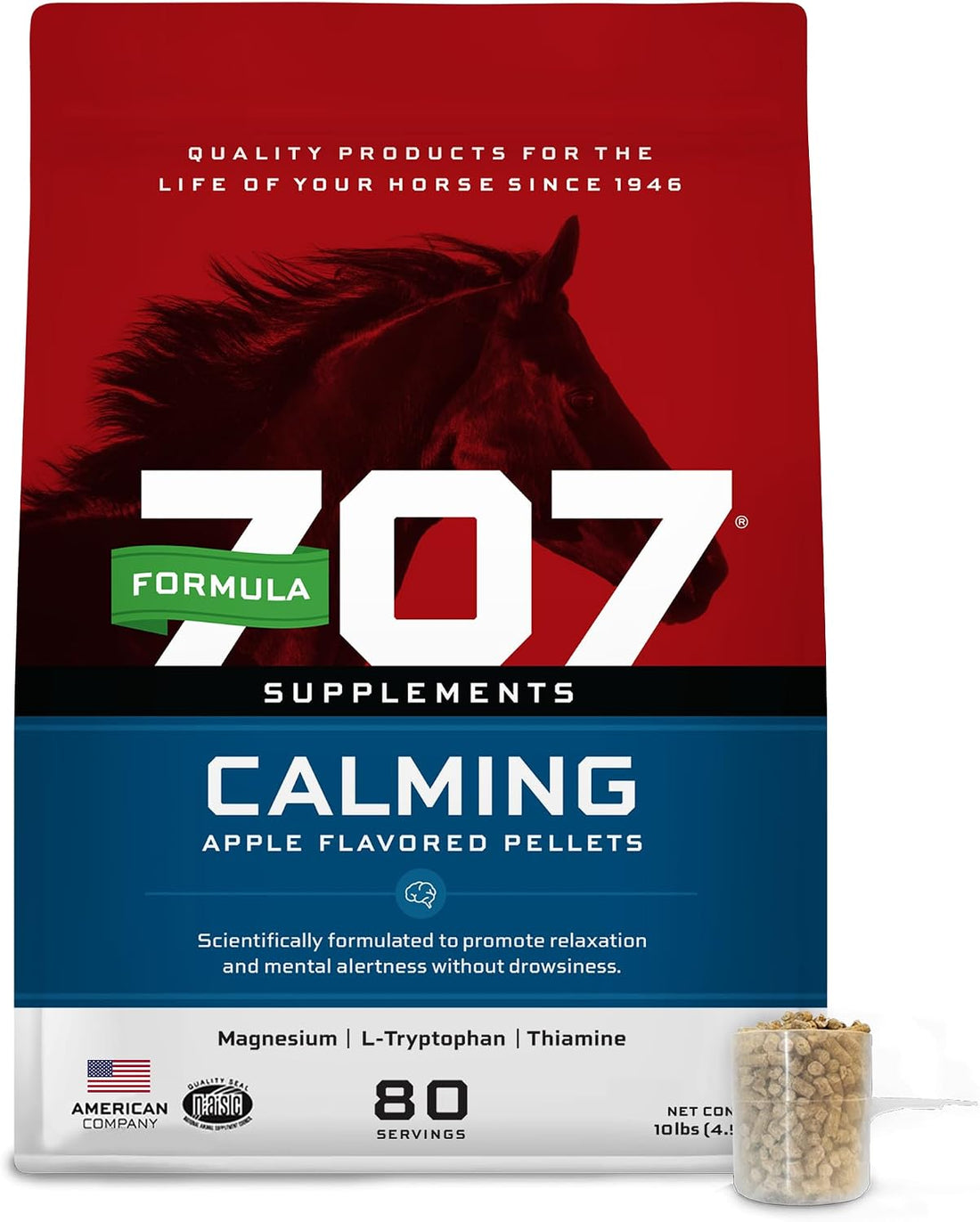 Formula 707 Calming Supplement for Horses, 5 lb, 40 Servings