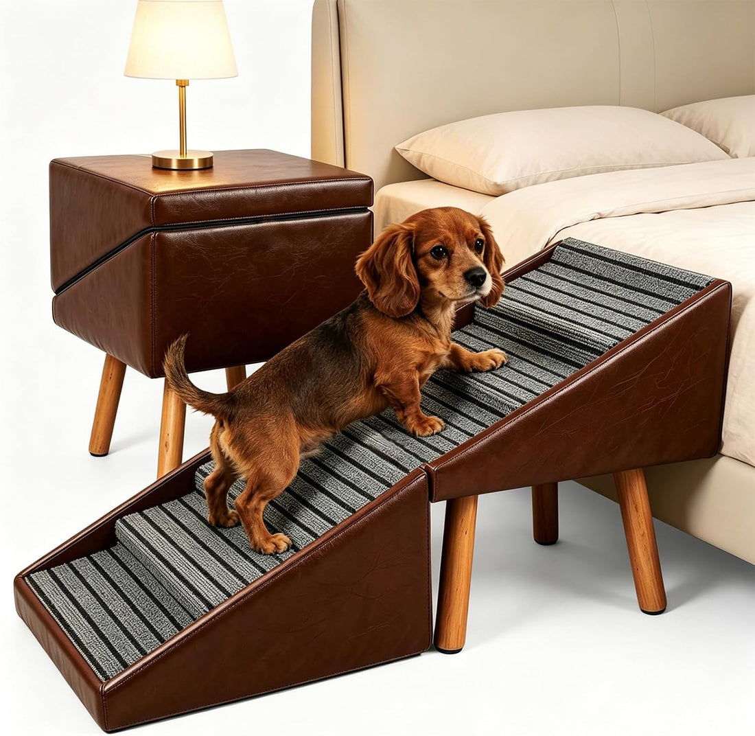 Luxury Dog Stairs for Small Dogs, Non-Slip Dog Ramp for Bed & Couch