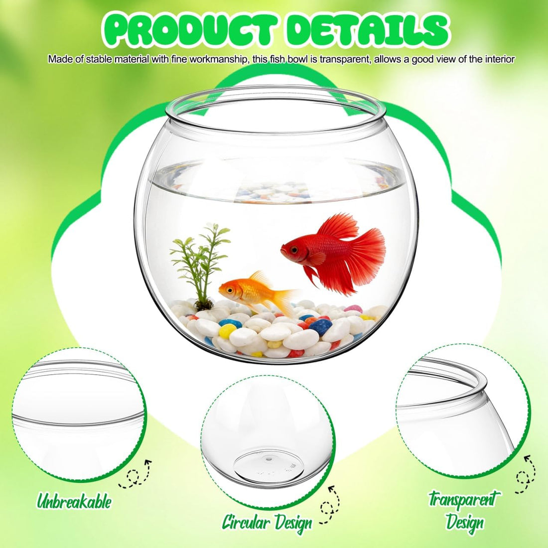 0.5 Gallon Plastic Fish Bowl