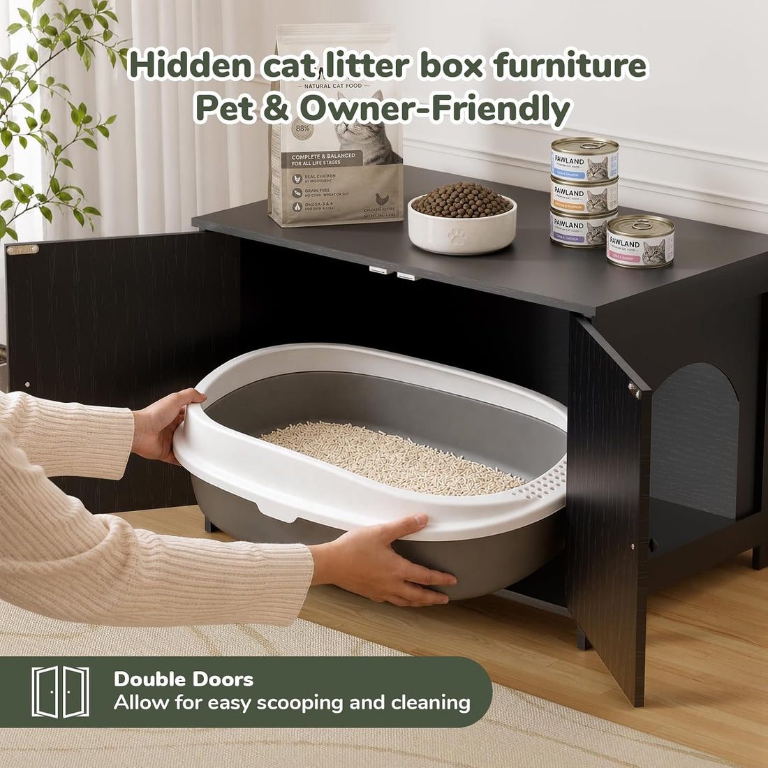 Hidden Cat Litter Box Enclosure Furniture