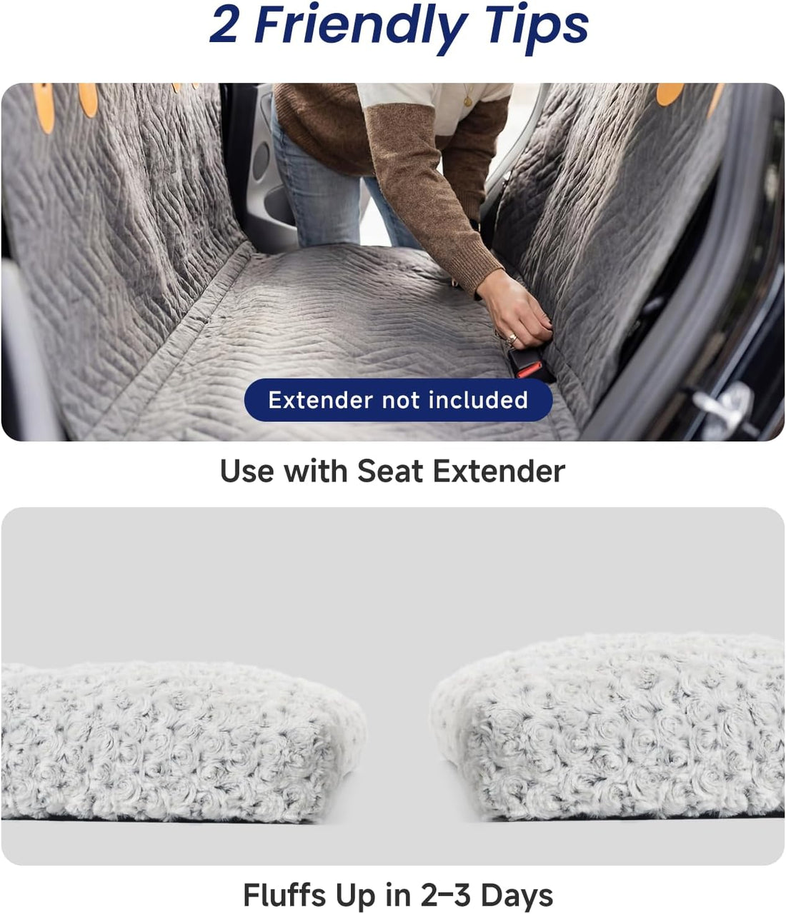 3.5" Thick Plush Dog Bed Mat for Car Back Seat