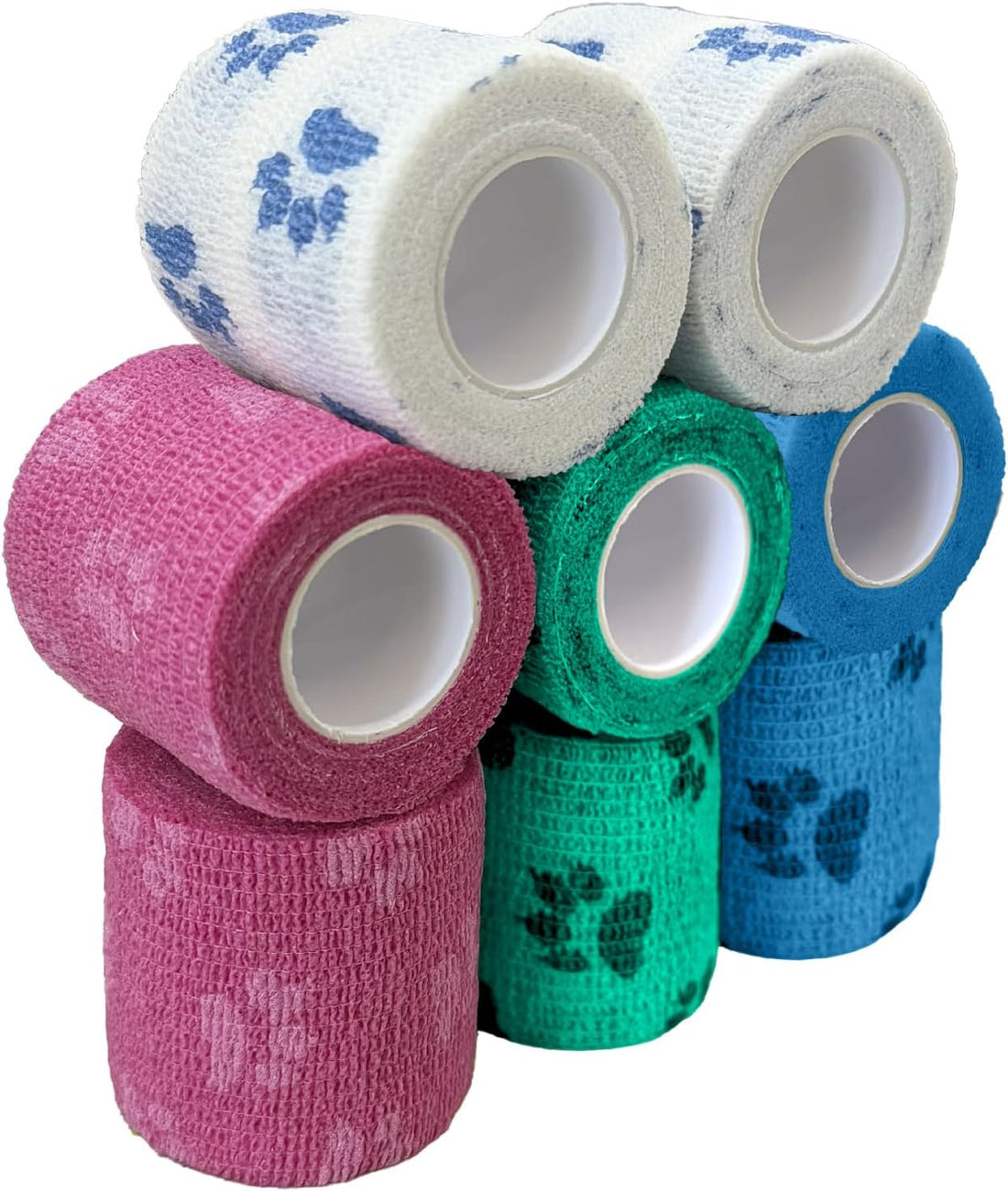 Self Adhesive Bandage Vet Wrap, 8 Rolls for Dog Cat Horse First Aid