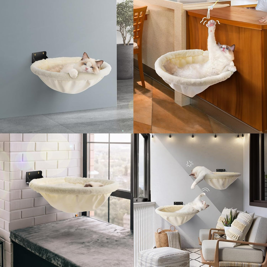 JUNSPOW Cat Hammock Wall Mounted