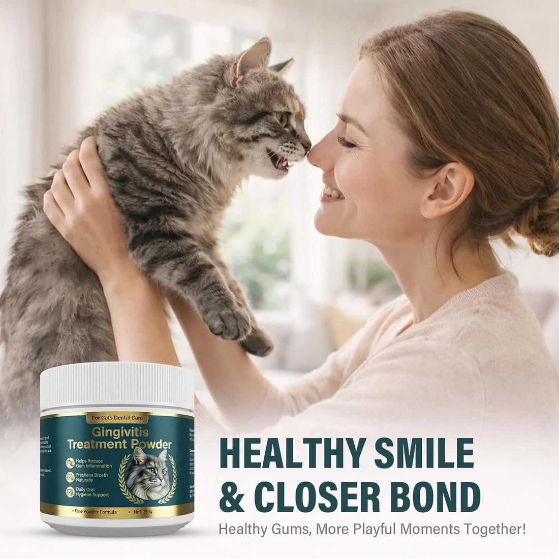 Plaque Powder for Cats, Dental Care Powder with Natural Extracts
