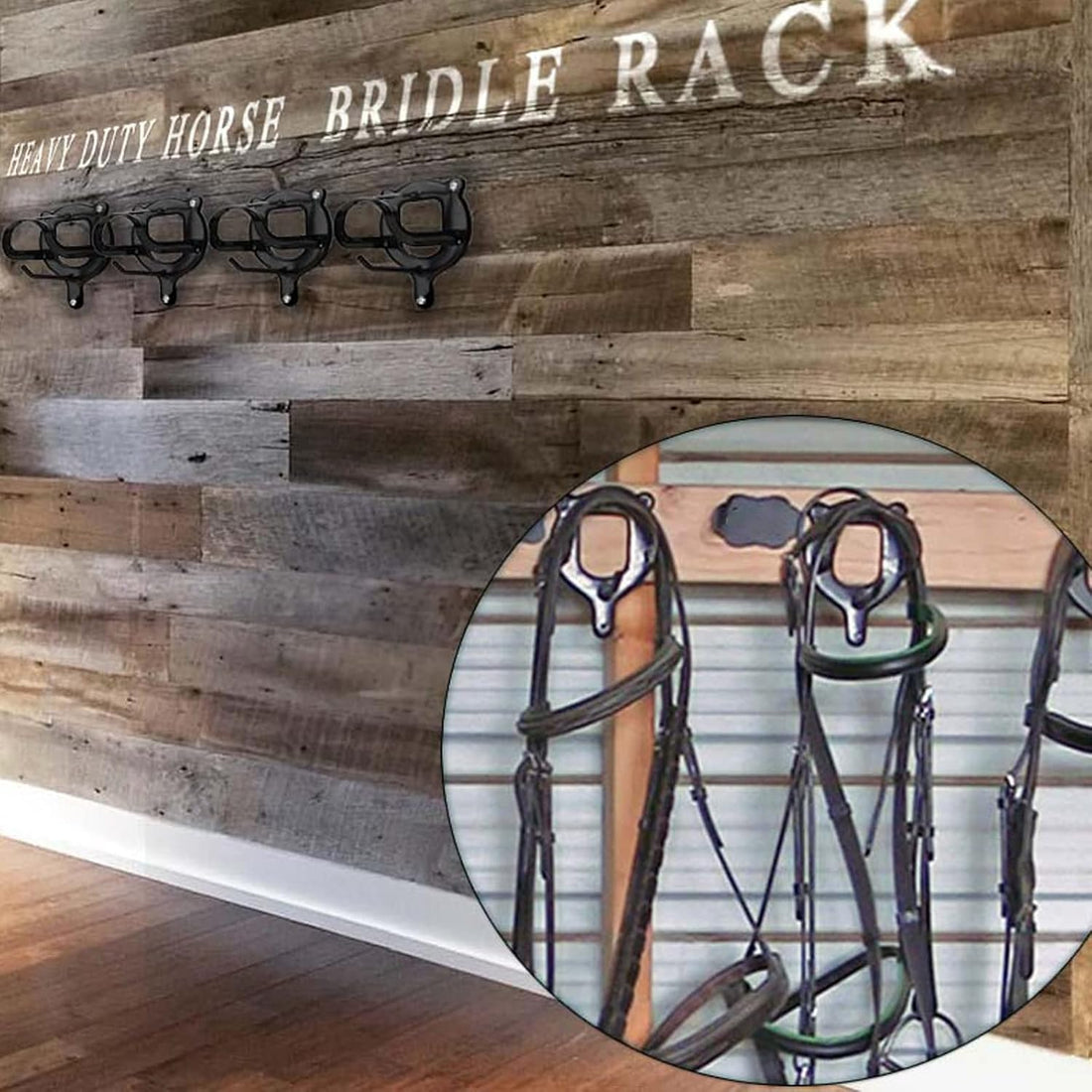 6 Counts Horse Bridle Rack Bracket Hooks Metal Halter Hanger