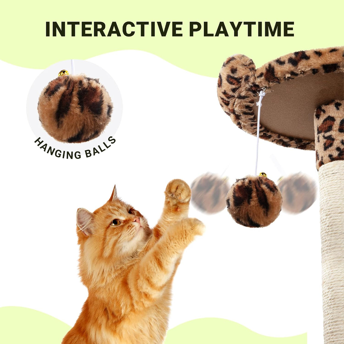 Allewie 64 Inches Cat Tree Tower/Multi-Level Activity Center