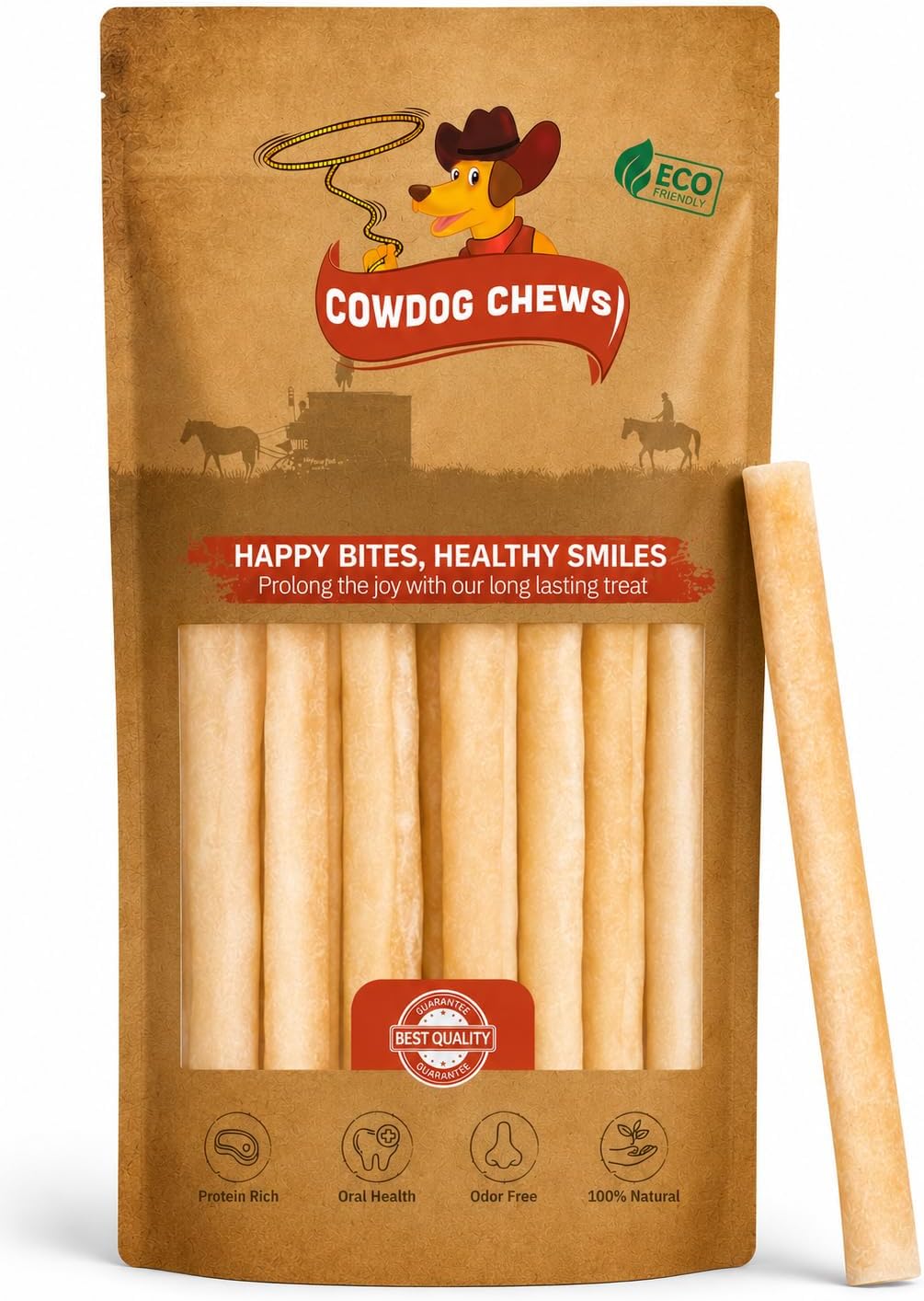 Cowdog Chews Collagen Rolls 6" - Odor-Free