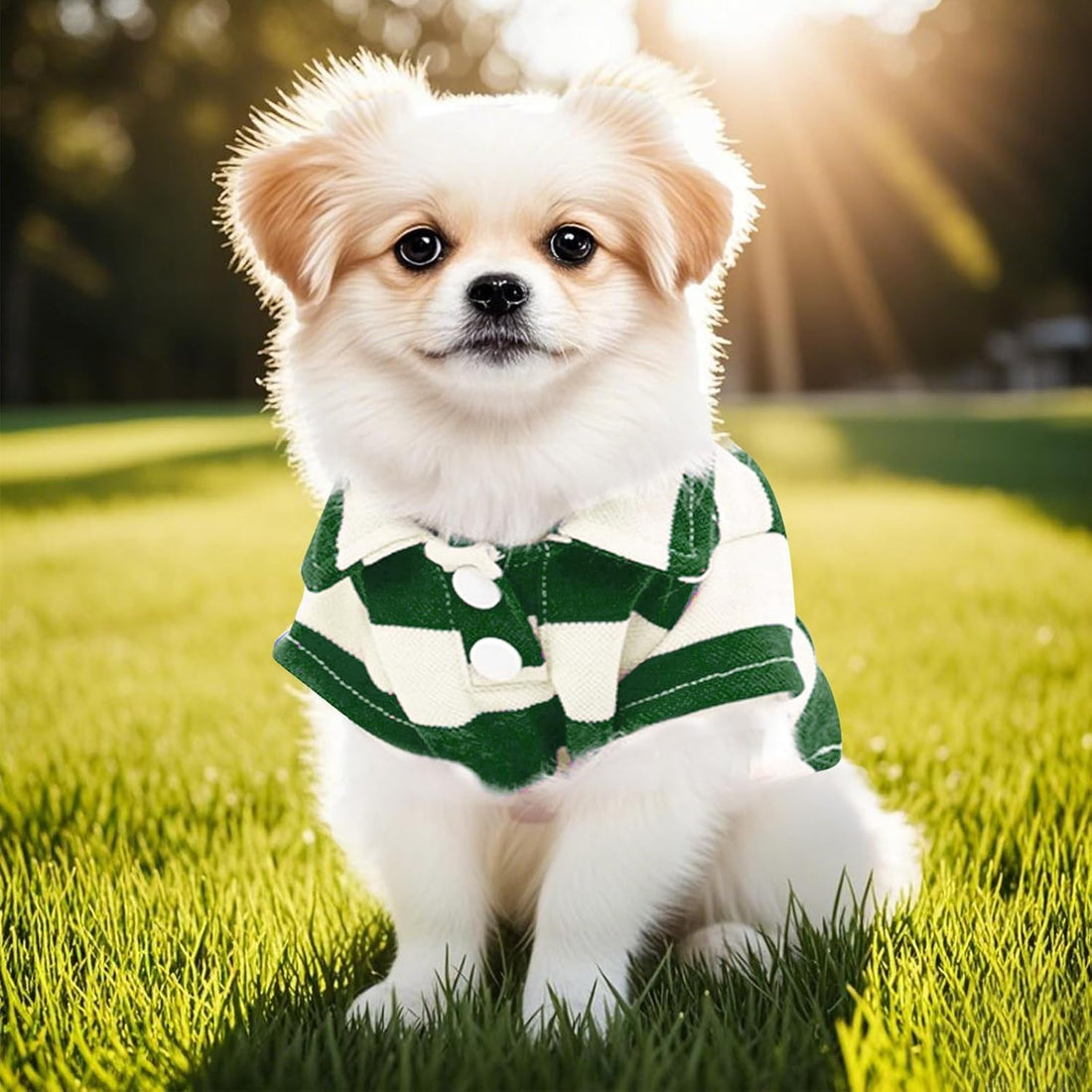 Pistha Dog Shirt Polo Shirt Striped Puppy Clothes for Boy Girl Pets