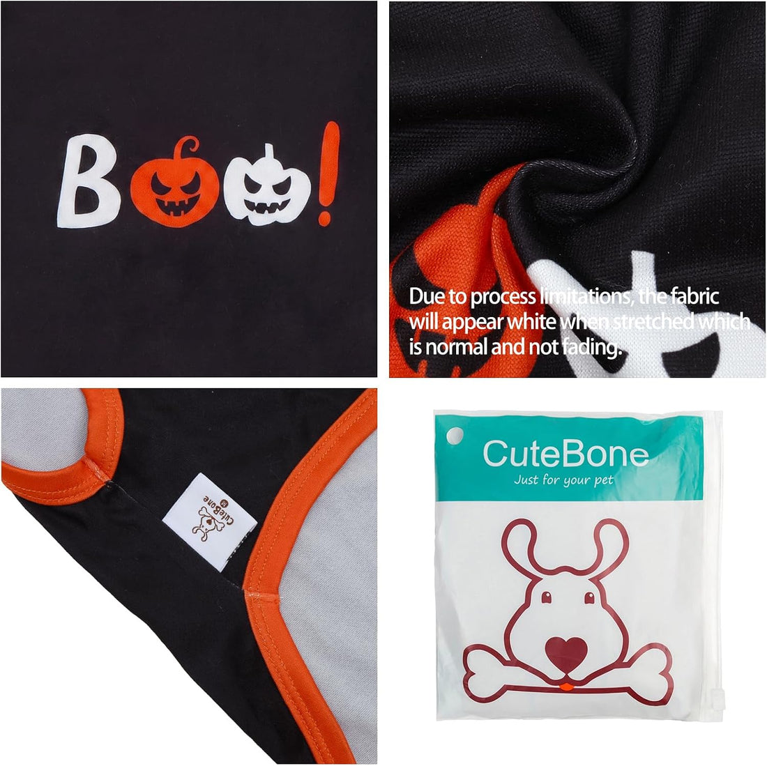 CuteBone Soft Halloween Dog Shirt Lightweight Small Puppy T-Shirts