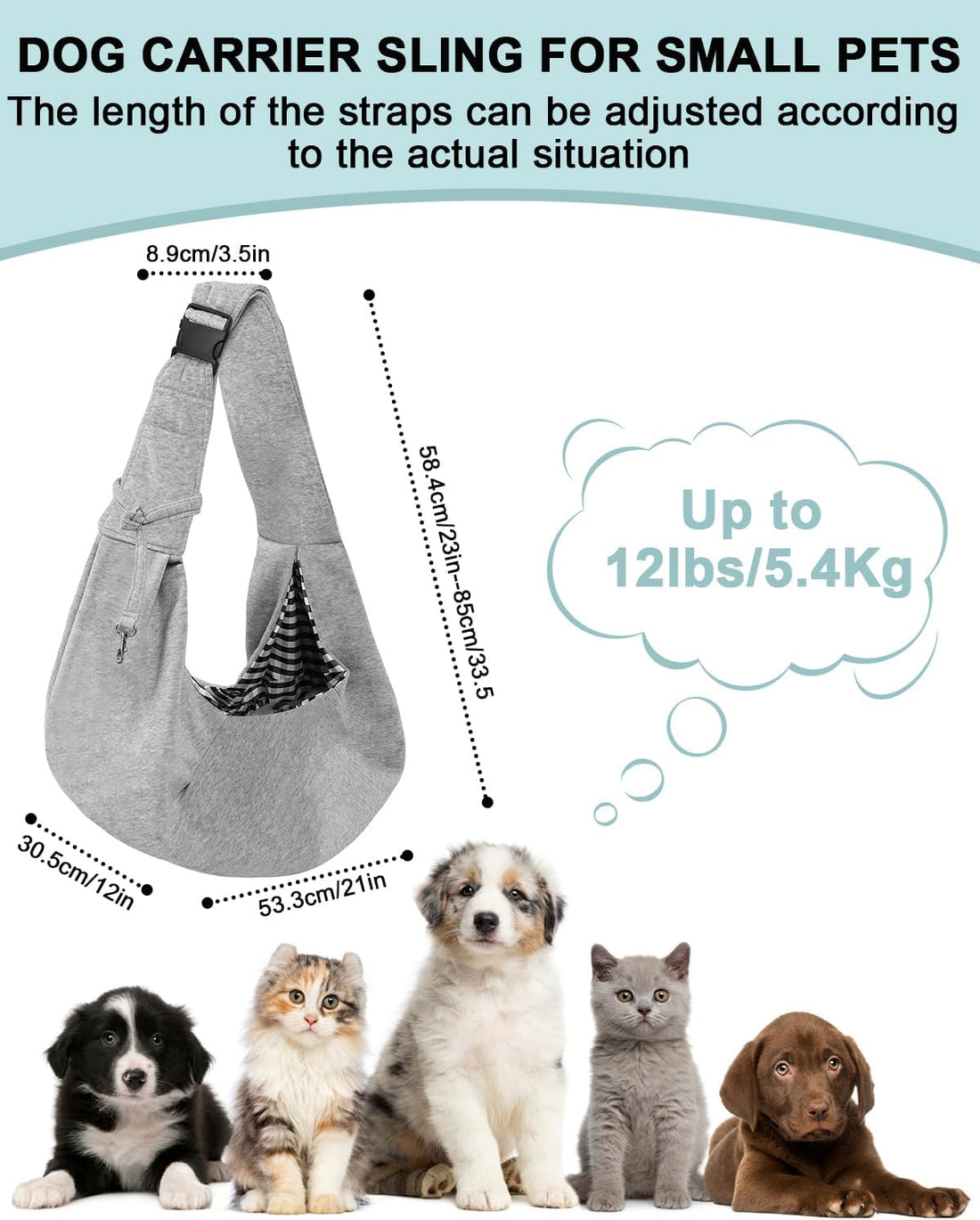 Snqqmtt Dog Carrier Sling for Small Dogs and Cats