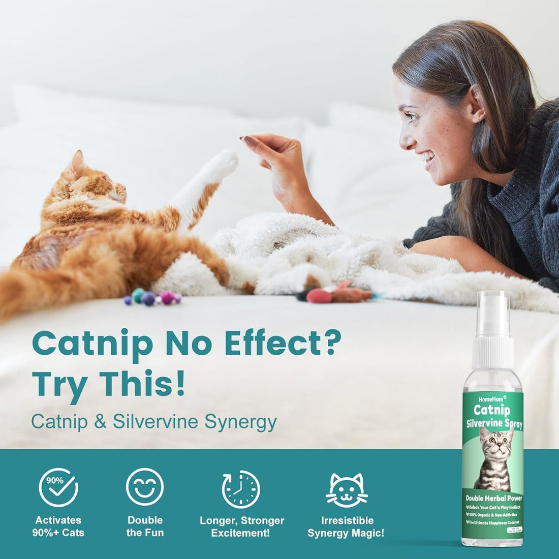 Catnip Spray with Silvervine, Cat Attract Spray for Scratching Post