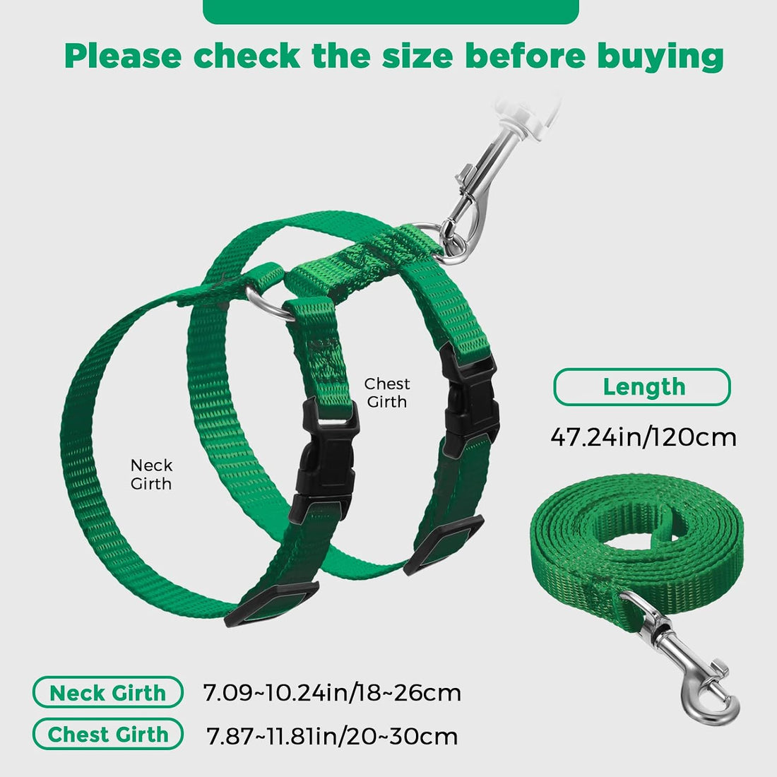 Outus 5 Pieces Adjustable Rabbit Harness and Leash Set