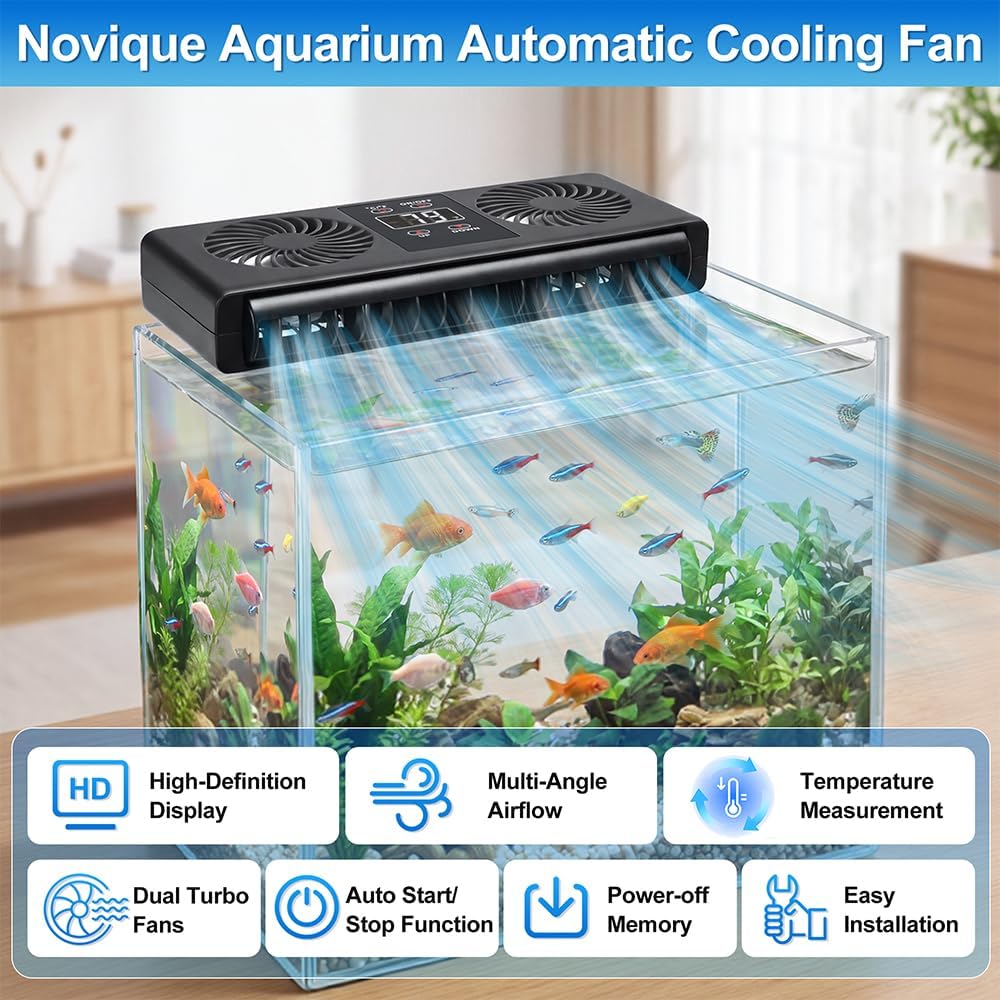 Aquarium Auto Temperature Control Chiller Fan Ultra-Quiet Fish Tank