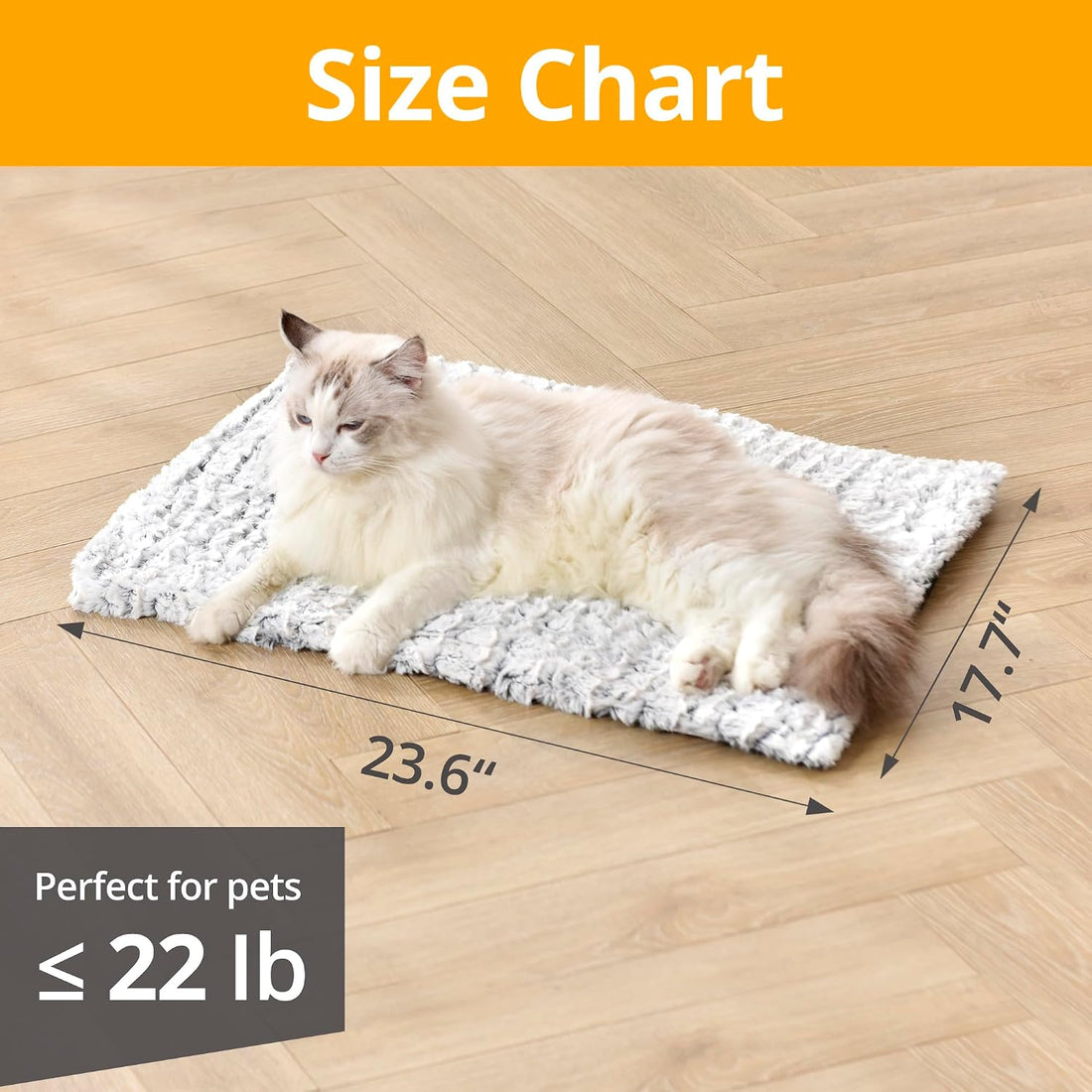 Petace Self Warming Cat Bed, 24" x 18" Ultra Soft Cat Dog Pet Heating