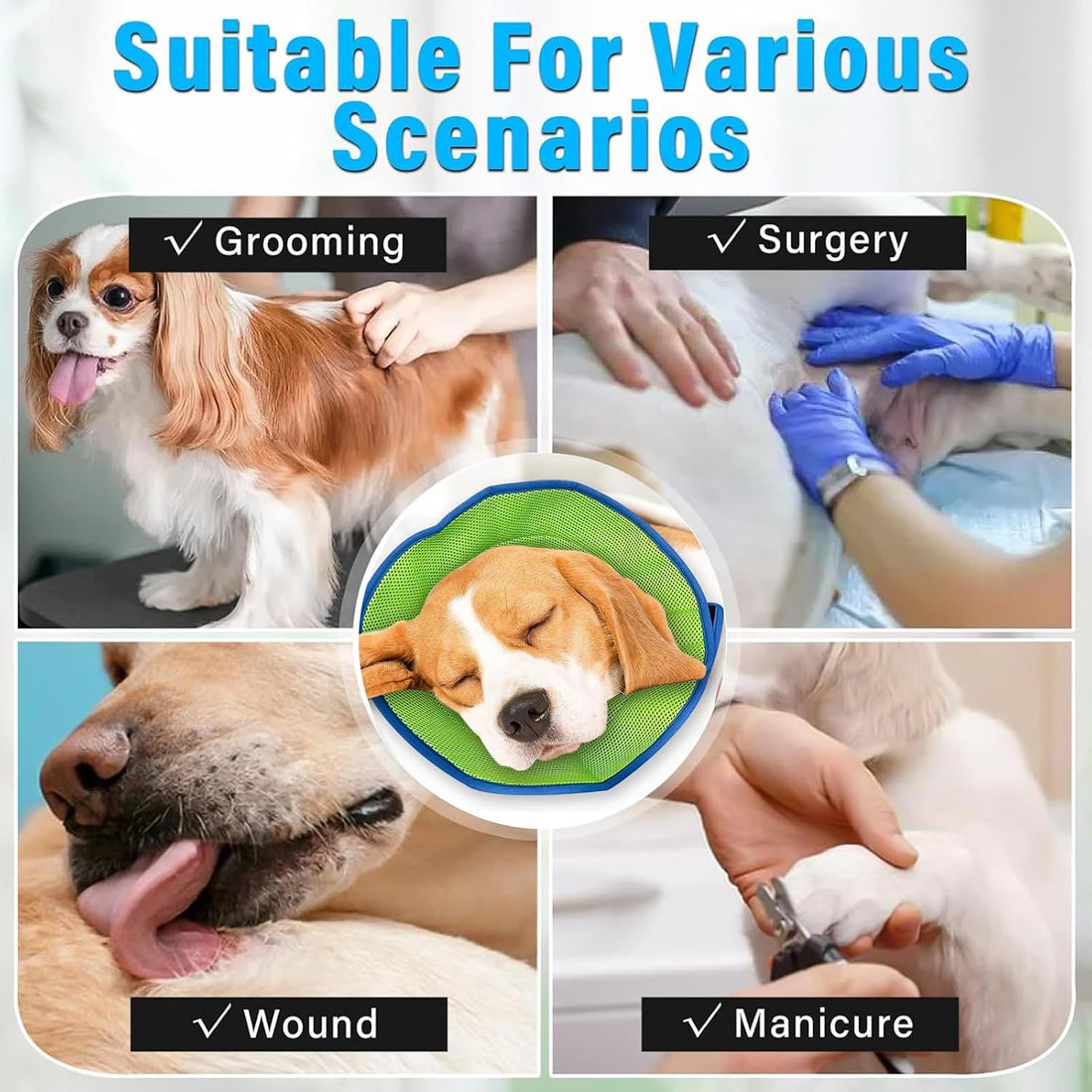 Soft Dog Cone Recovery Collars & Cones After Surgery for XLarge Dogs