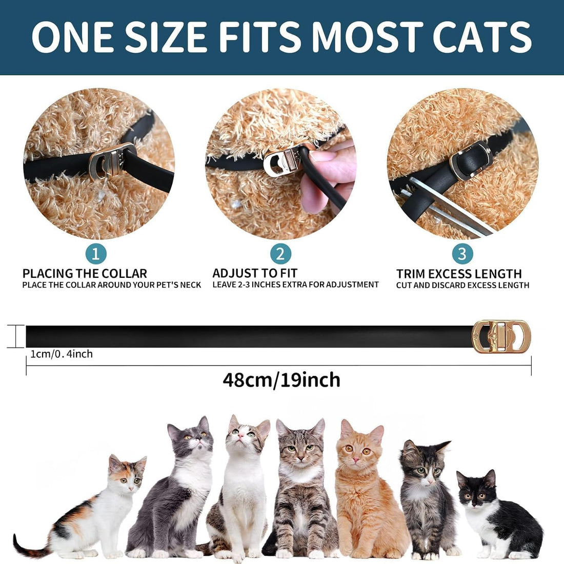 VICSOM Flea Collar for Cats, Flea and Tick Prevention for Cats, 4 Pack