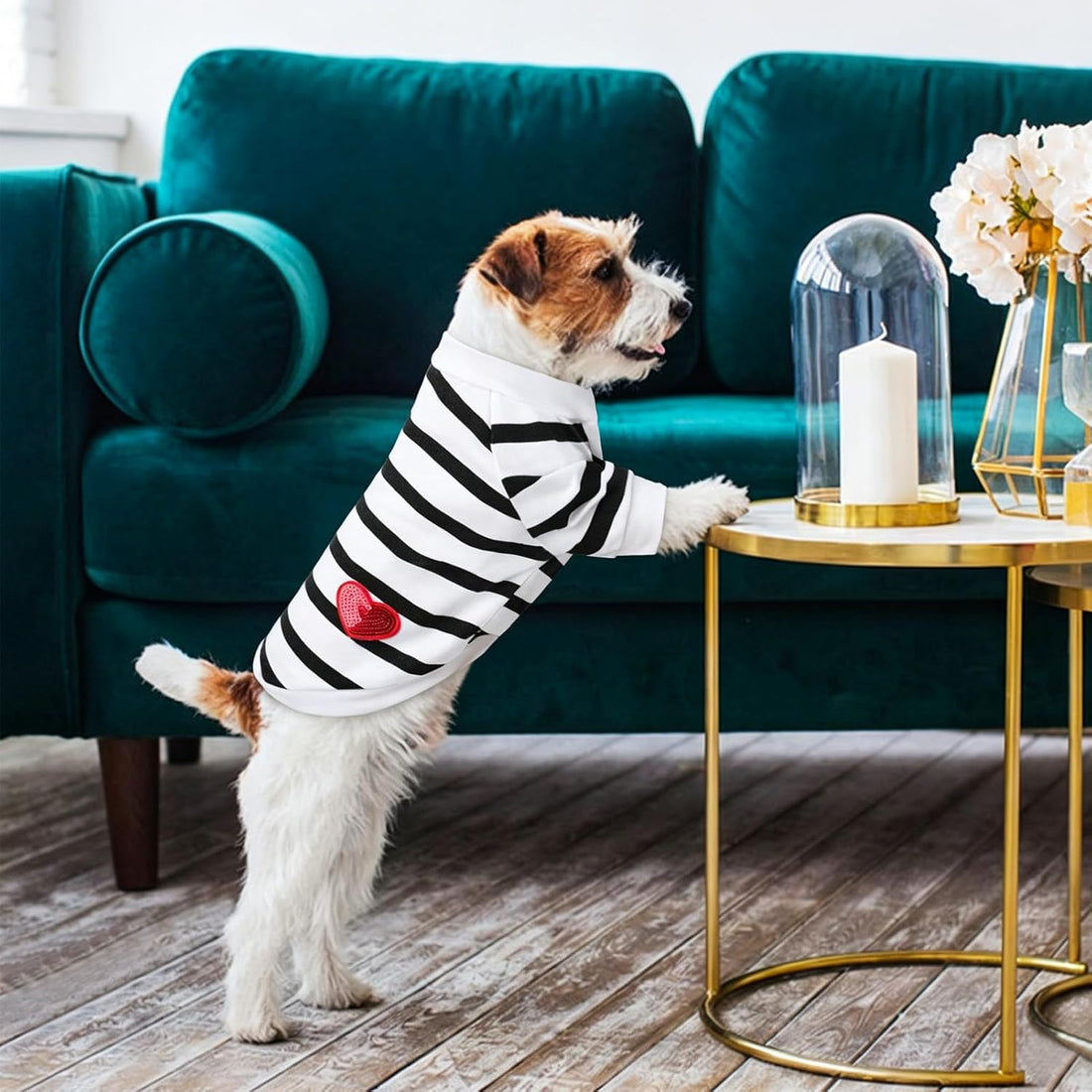 Dog Shirts for Medium Dogs, Striped T-Shirt Dog Tank Top