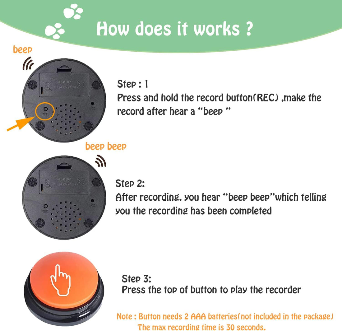 FINEST+ Voice Recording Dog Communication Buttons