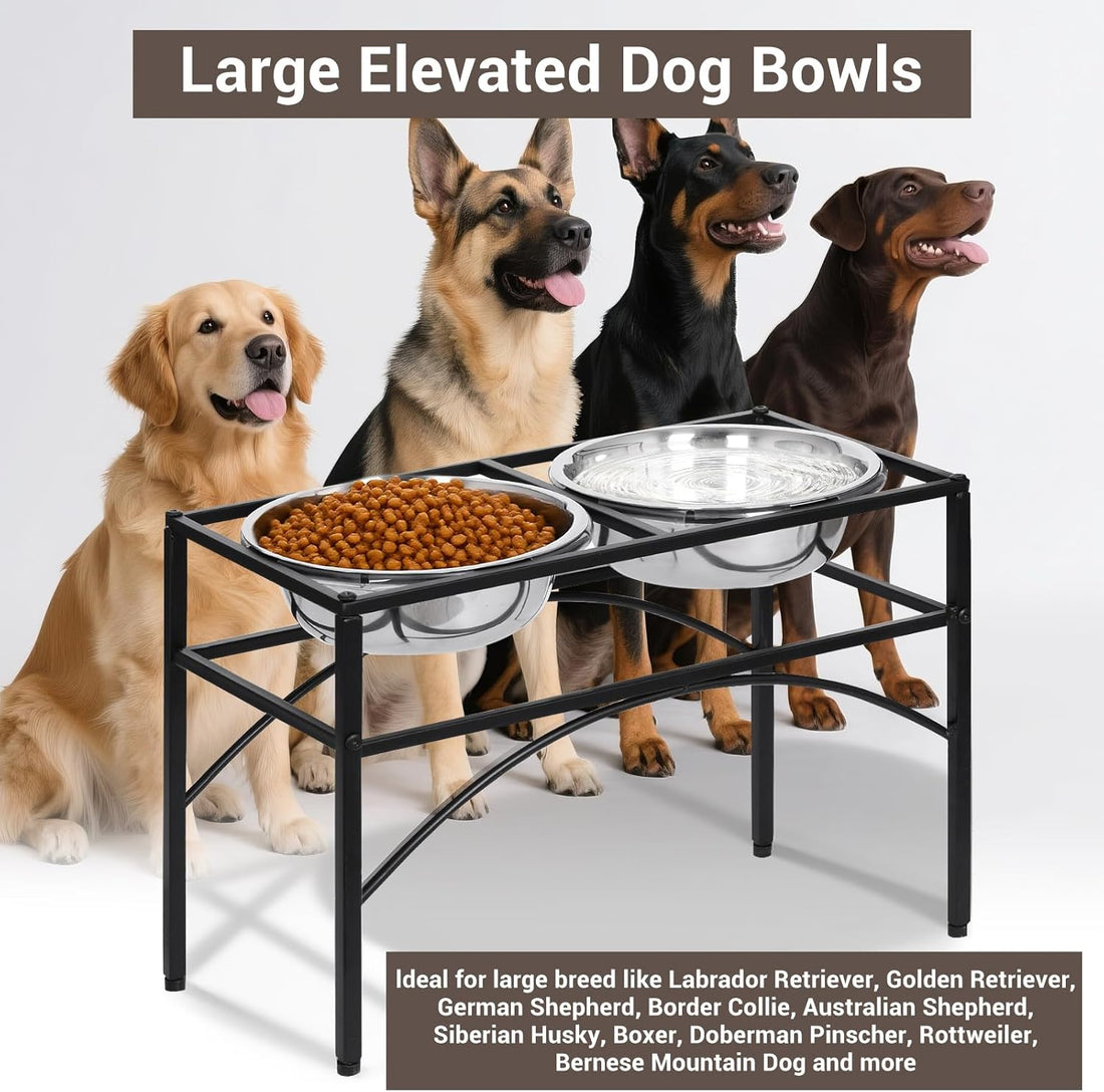 Funkeen Elevated Dog Bowls Raised Pet Feeder Cat Food & Water Diner