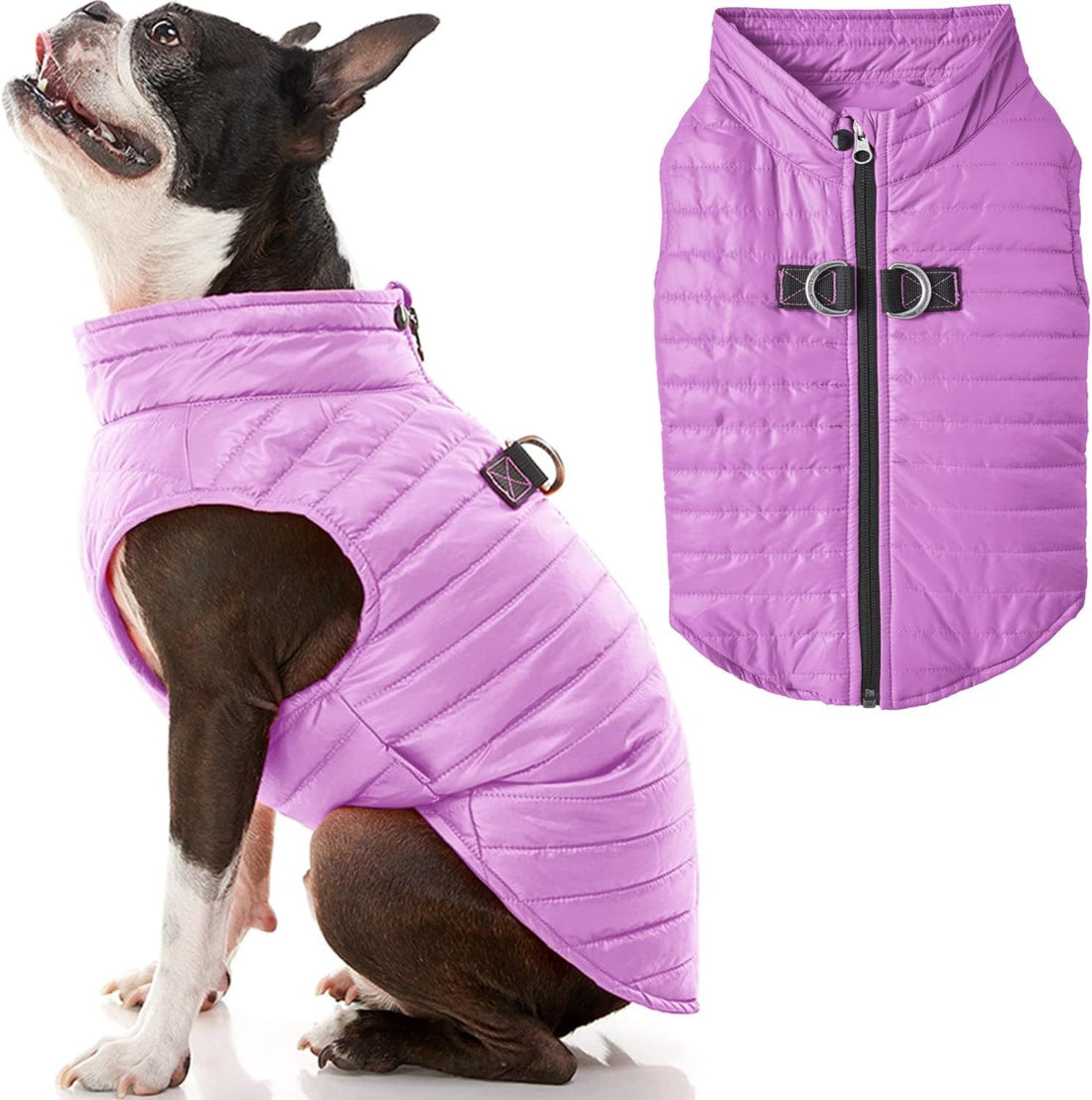 Gooby Puffer Vest Dog Jacket, Orange, Large