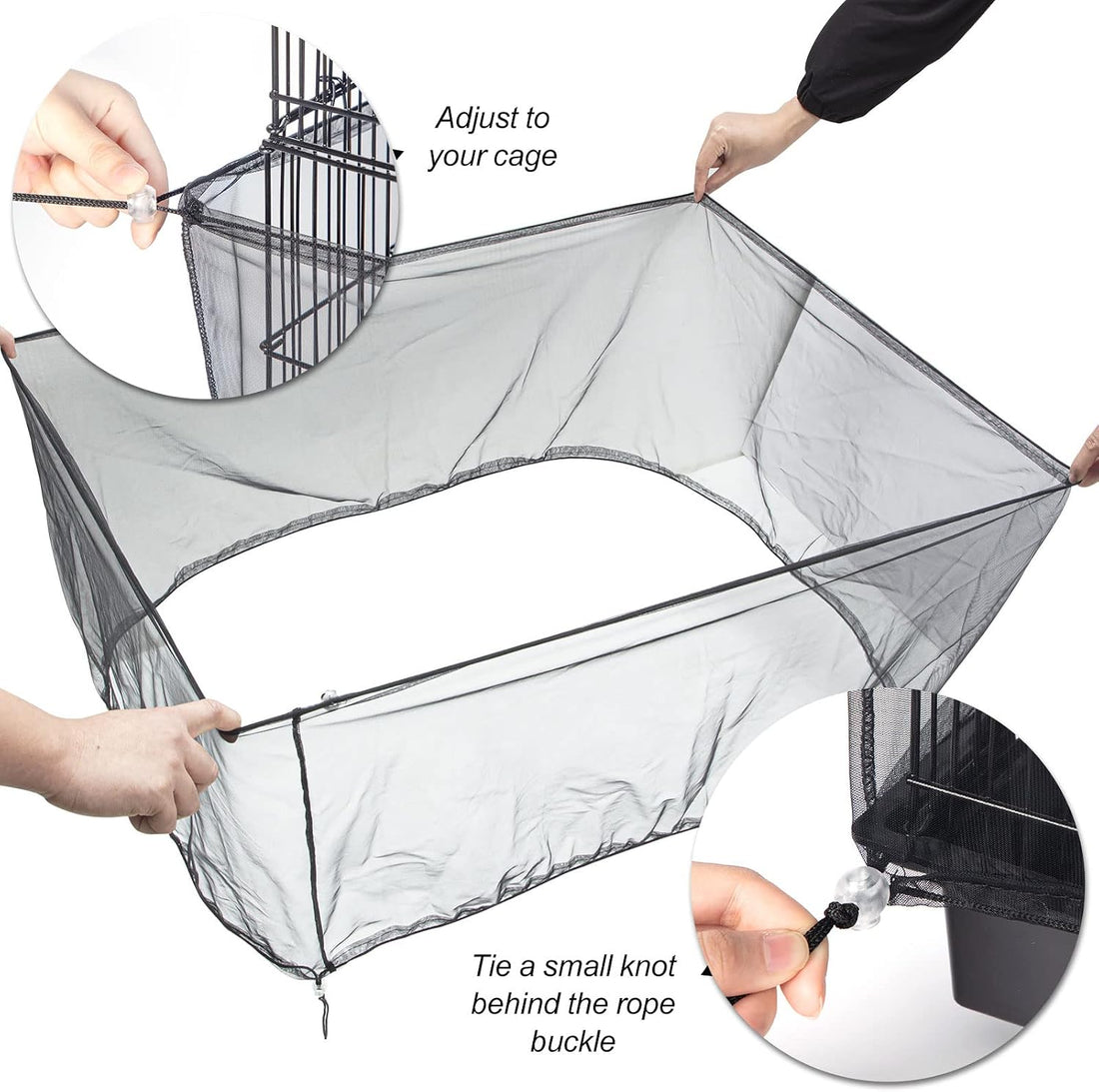 Bird Cage Netting Seed Catcher, Circumference 80-118 inch