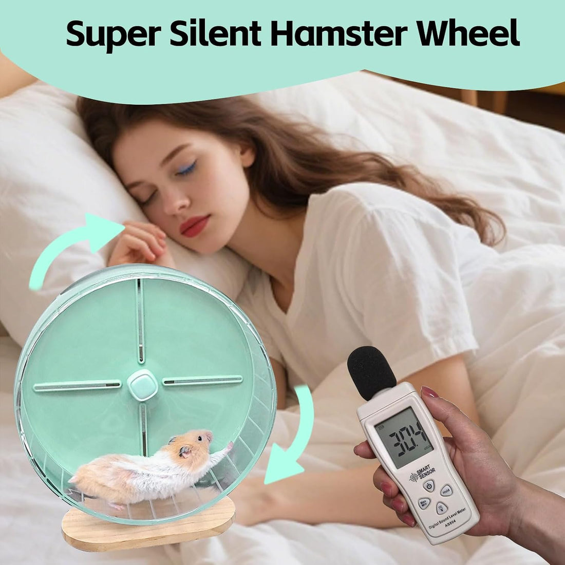 Silent Hamster Wheel,10.2 Inch Quiet Spinner Syrian Hamster Running