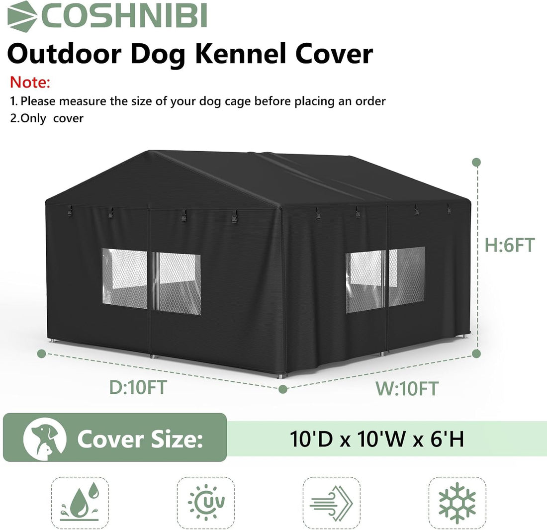 COSHNIBI Outdoor Dog Kennel Cover