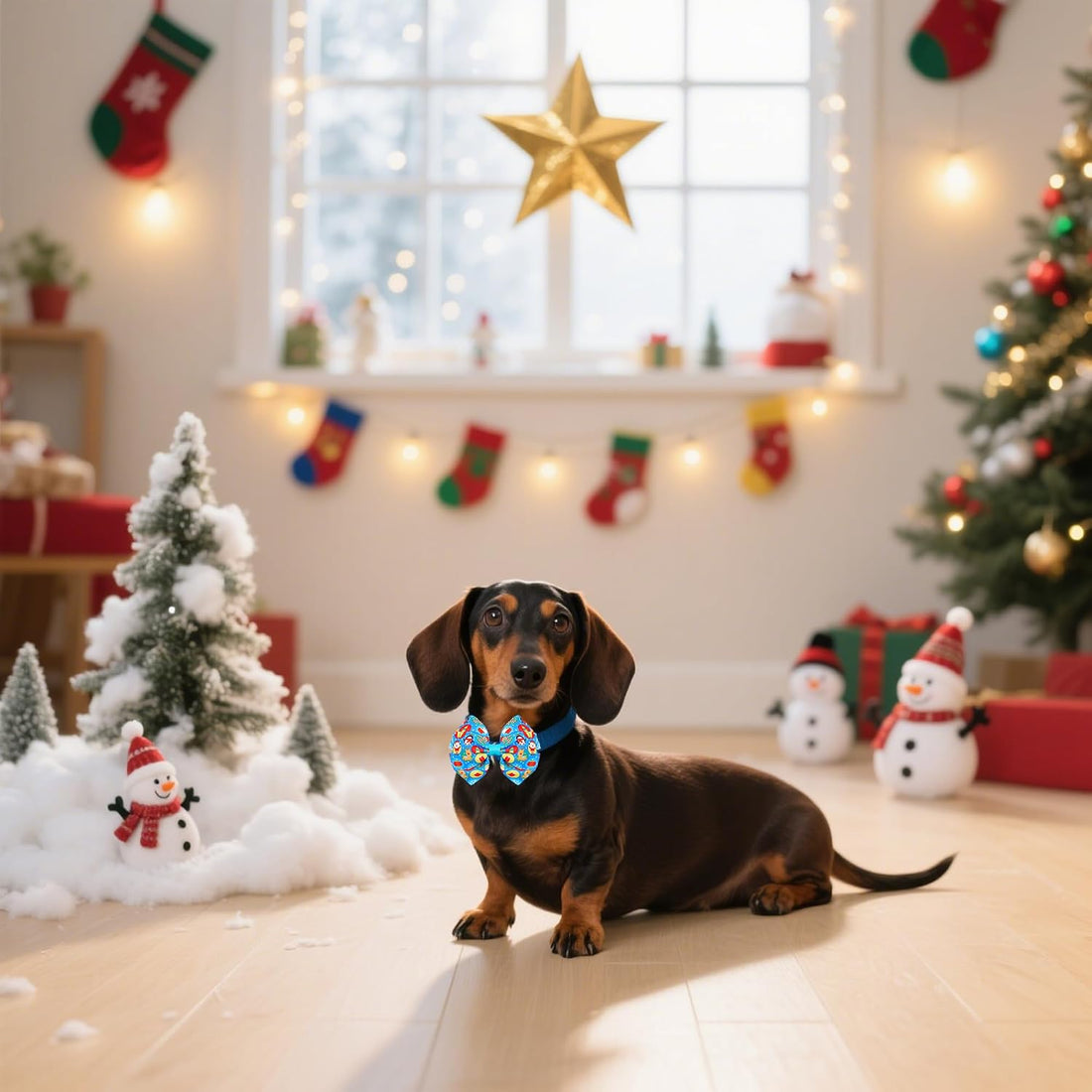 12PCS Christmas Dog Bowties Collar Attachment Sliding for Small