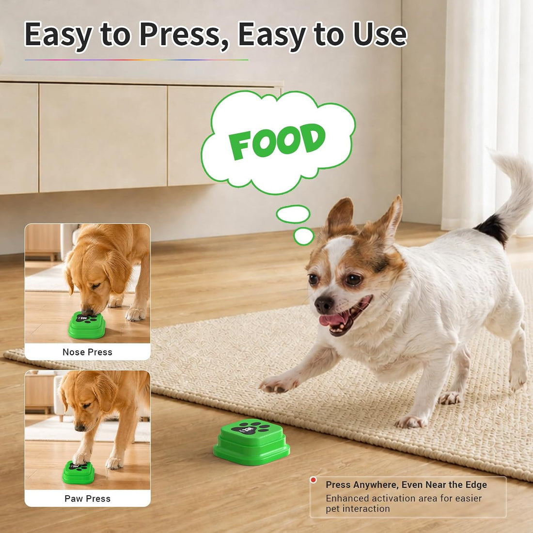 Dog Buttons for Communication,8 Pack Square Dog Talking Buttons