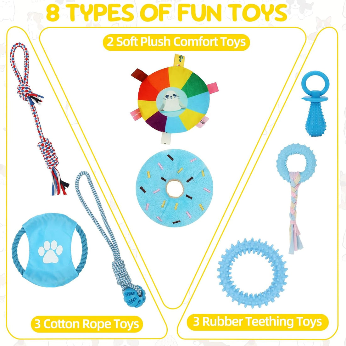 Dog Activity Stand with 8 Hanging Toys & Reversible Mat