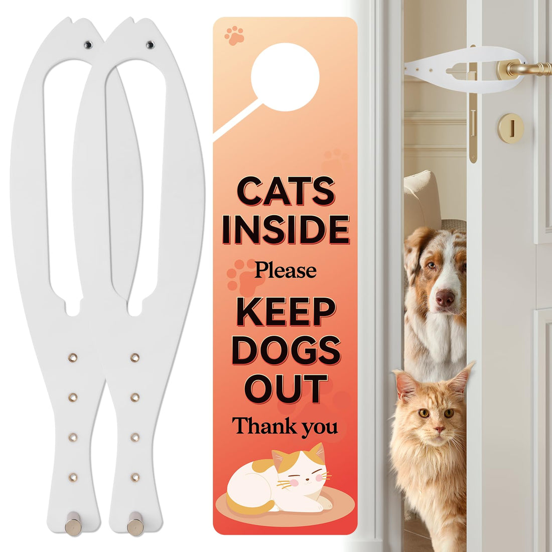 TGIOW Cat Door Latch, 2 Pcs Cat Door Stopper Pet Door Latch to Keep