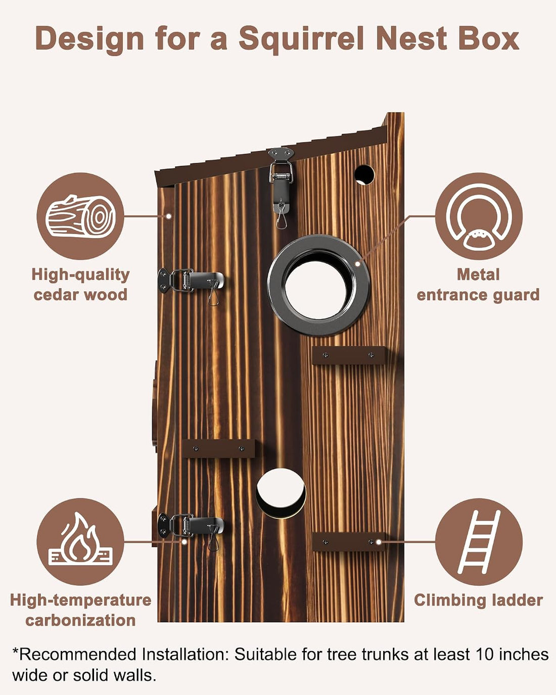 Squirrel Box with Camera Solar Powered,Chew-Proof Squirrel House