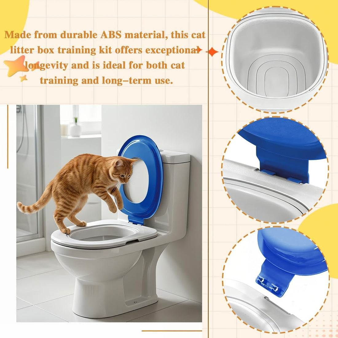 Cat Toilet Trainer Kit with Litter Scoop,5 Movable Parts