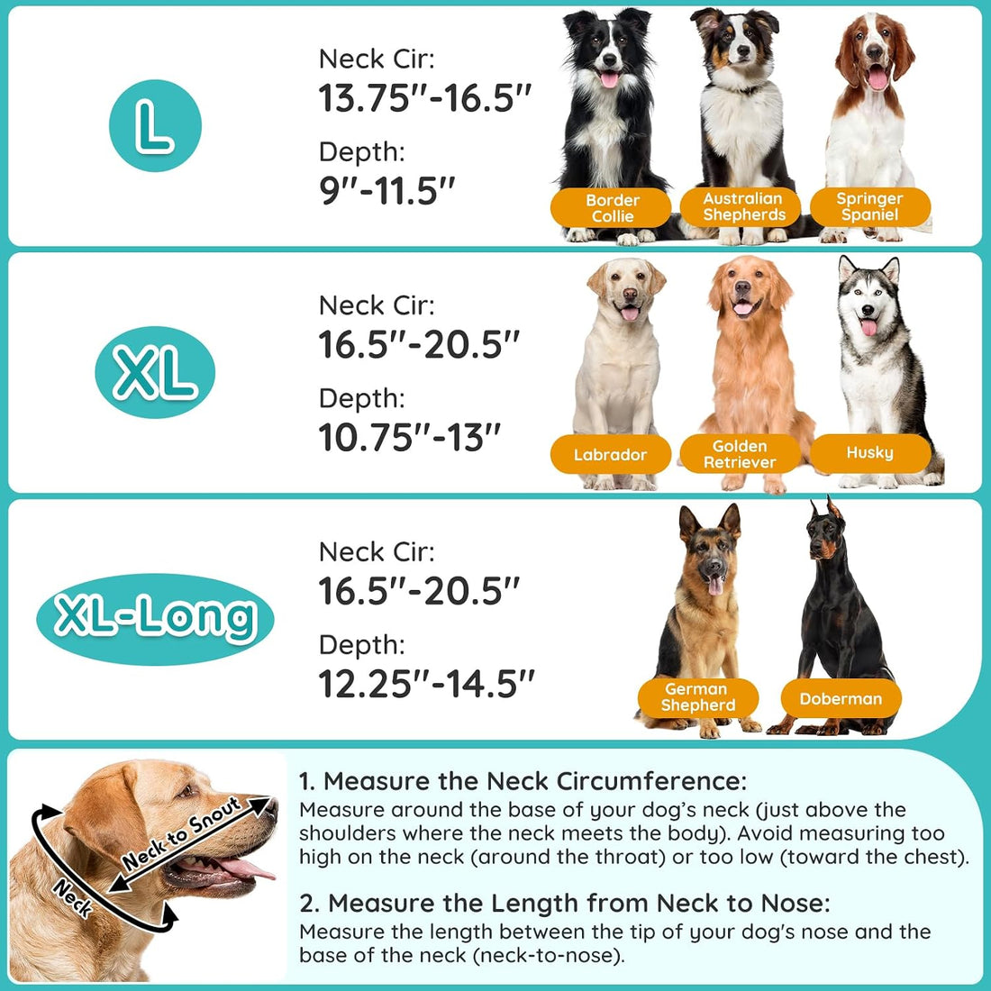 Clear Dog Cone Collar After Surgery, Extended Cone to Stop Licking