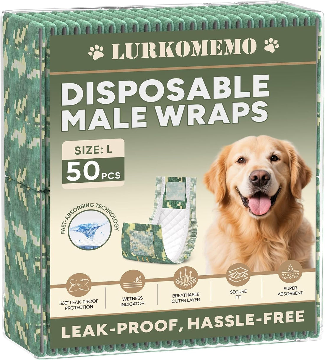 Disposable Dog Diapers Male 50Ct