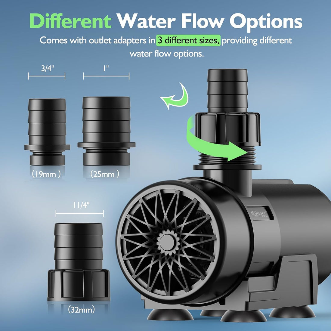 hygger 15W-100W Water Pump with Controller