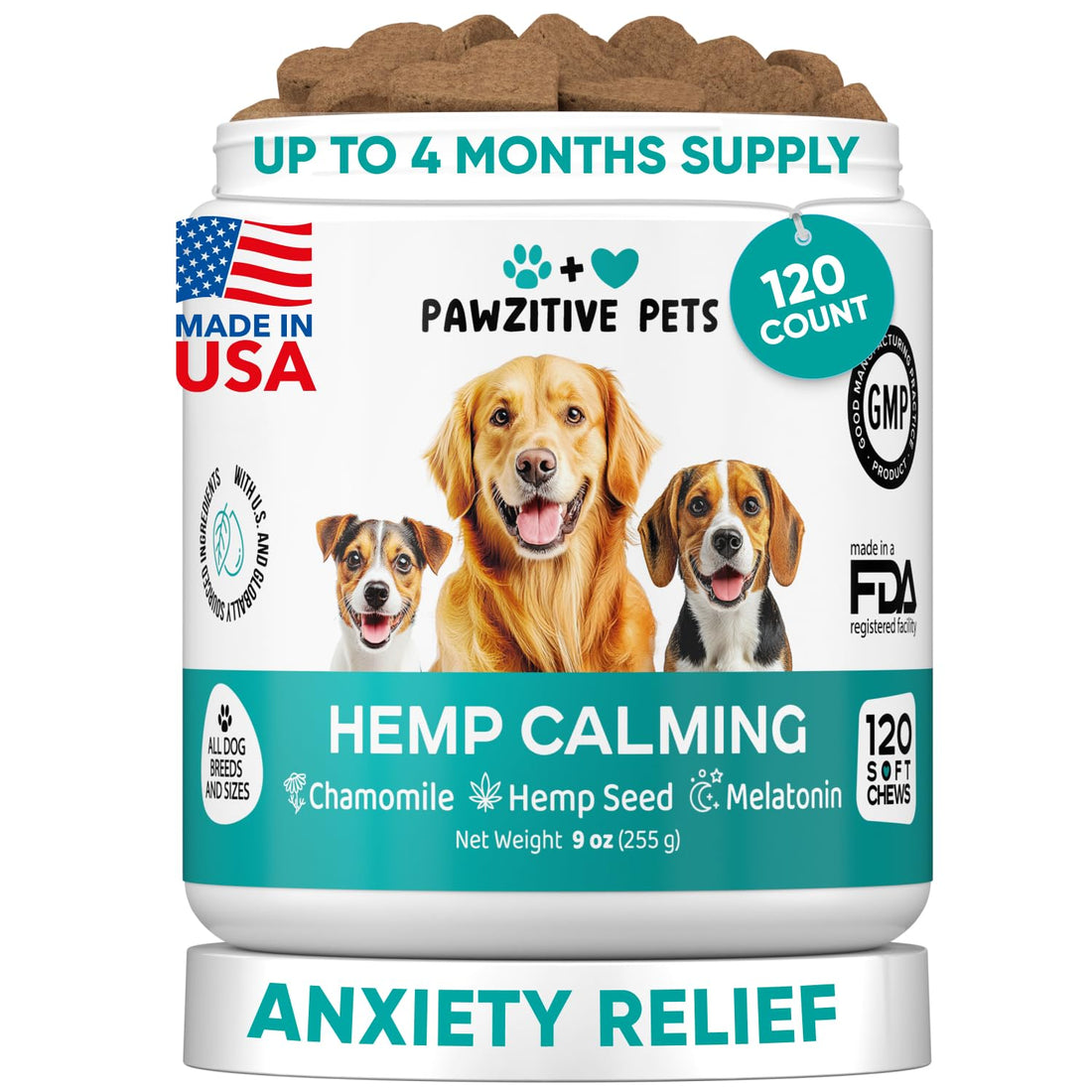 Hemp Calming Chews for Dogs - Dog Calming Chews for Anxiety Relief
