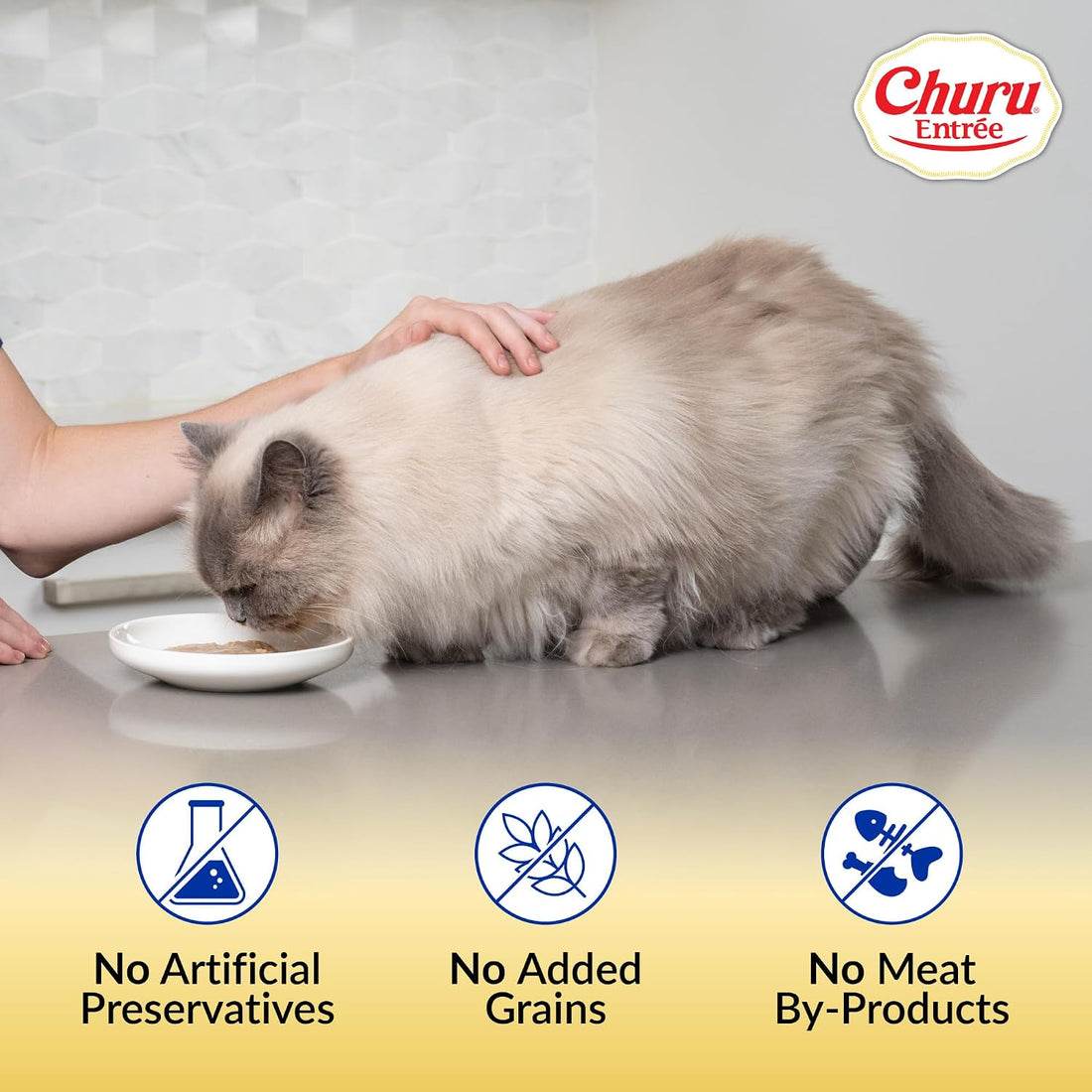 INABA Churu Entree Bisque Wet Cat Food, Chicken Cheese, 6ct
