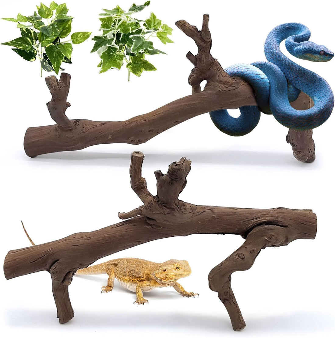2PCS Reptile Wood Branches Decor,Snake Climbing Branch Tree Trunk