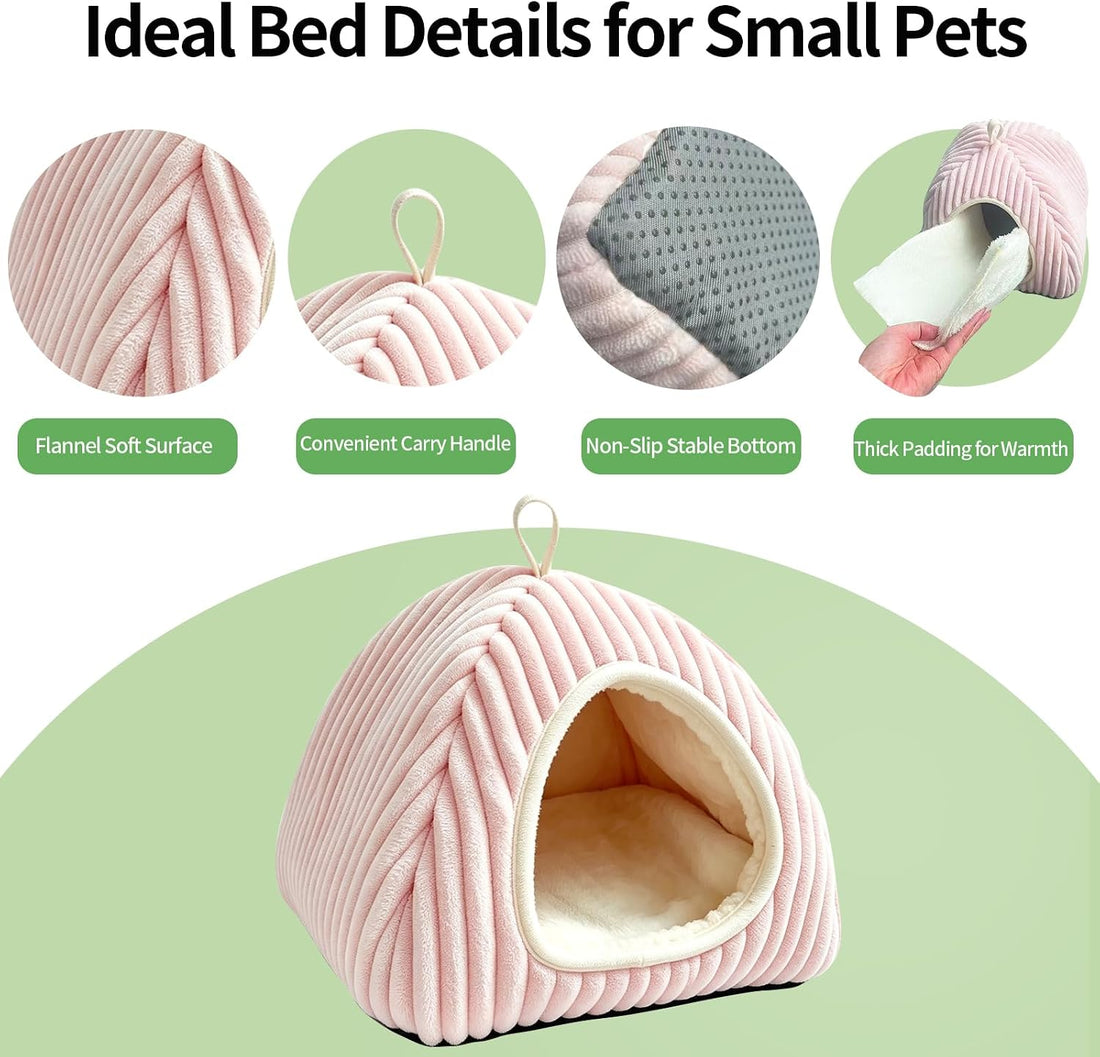 Guinea Pig Hideout Bed, Dwarf Bunny Enclosed Cave