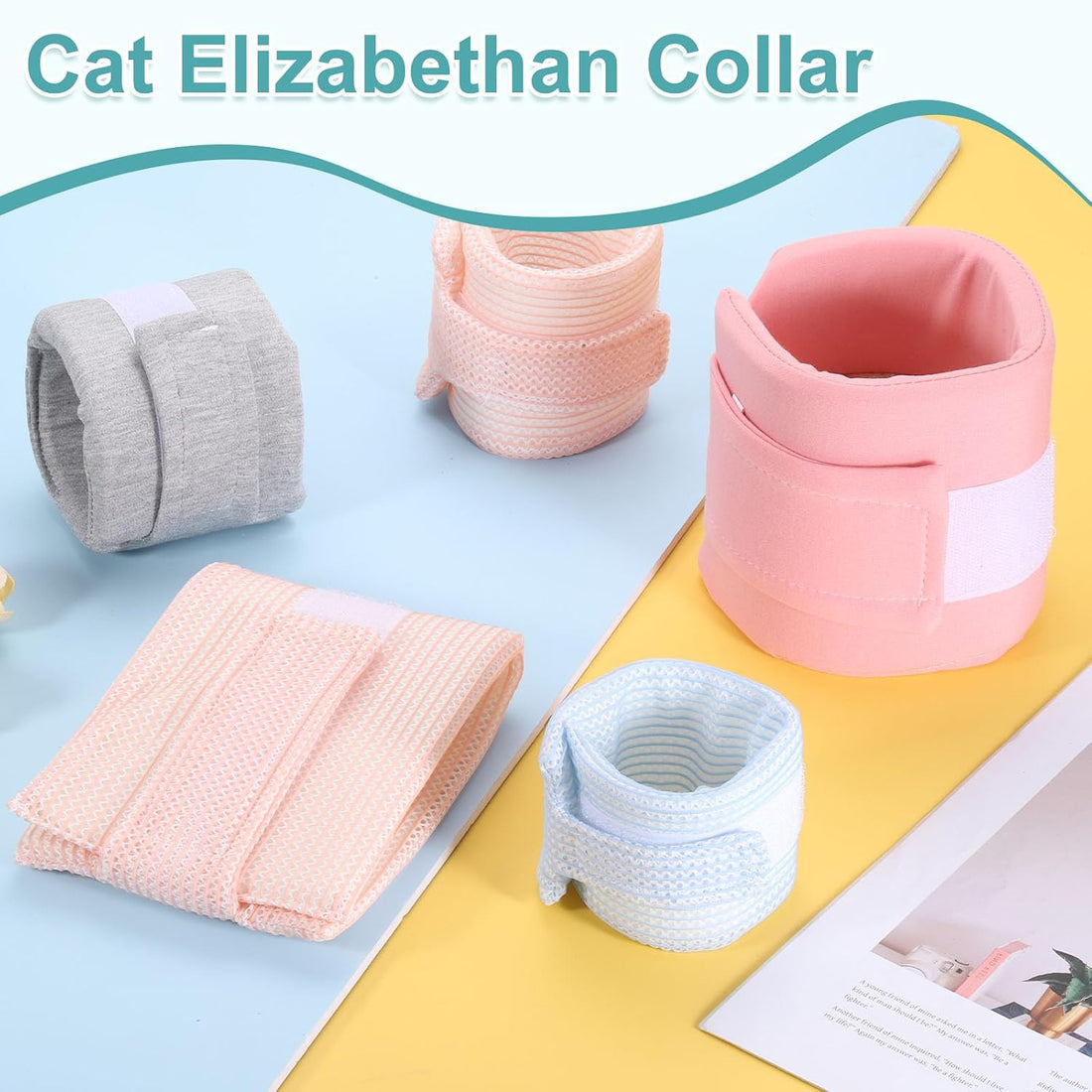 Cat Neck Cone, Recovery Collar (Mesh/M/9.1-11.8"/Blue)