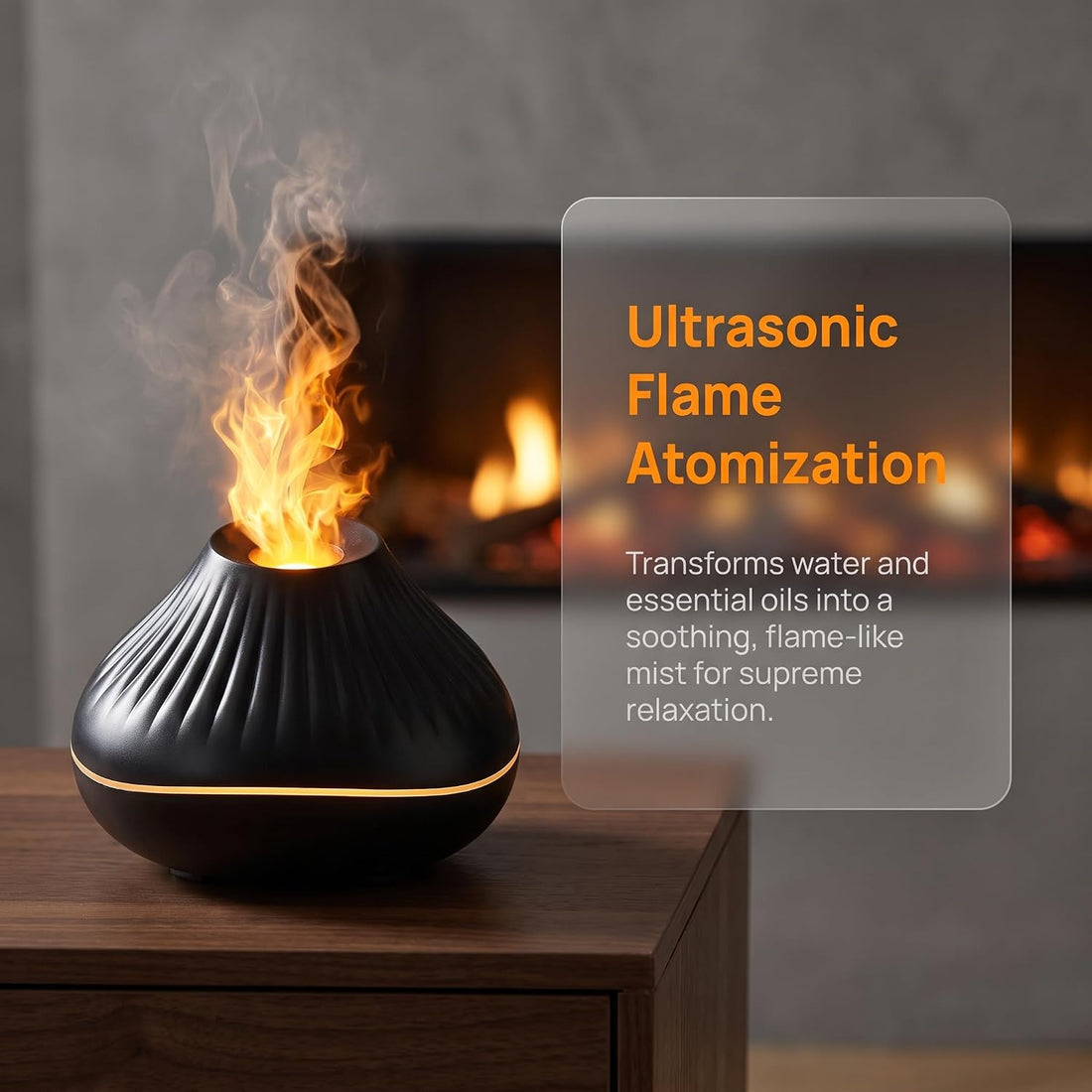 USB Powered Volcano Flame Diffuser Ultrasonic Humidifier