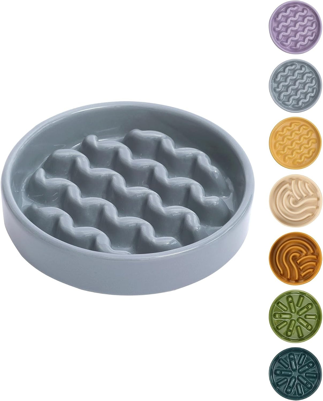 Ceramic Slow Feeder Dog Bowl, Apricot