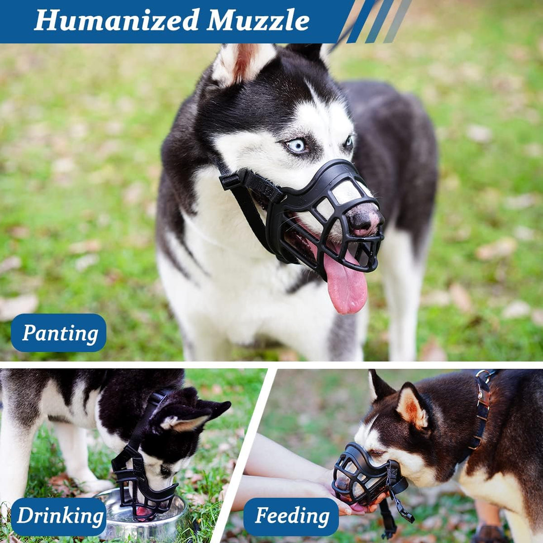 BARKLESS Dog Muzzle, Basket Muzzle Anti Biting Chewing for Medium