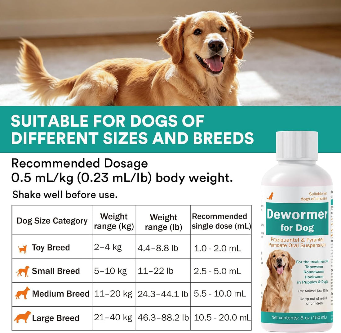 Dewormer for Dogs, Praziquantel & Pyrantel Pamoate Treatment